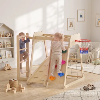 AIYAPLAY Set Arrampicata Montessori per Bambini 7 in 1 in Legno