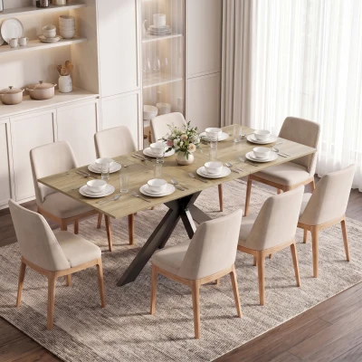 HOMCOM Tavolo da Pranzo Allungabile per 4-8 Persone, Rovere