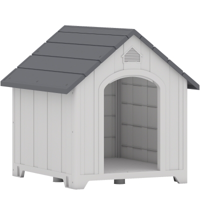 PawHut Niche Chien Extérieur Polypropylène Gris 66x55x65cm