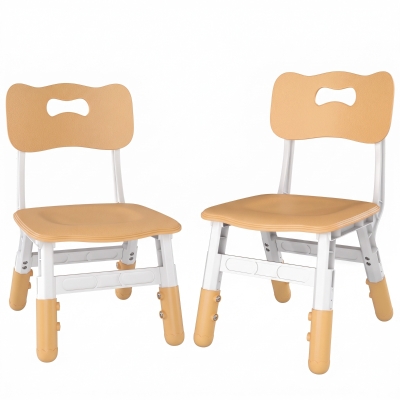AIYAPLAY Kids Desk Chairs Adjustable Backrest Set Brown 2PCS
