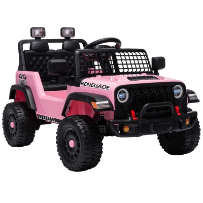 AIYAPLAY Fuoristrada Elettrica per Bambini 12V, 2-4 Anni, Rosa