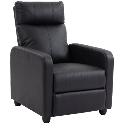 HOMCOM Poltrona Relax Reclinabile Manuale con Poggiapiedi, Nero
