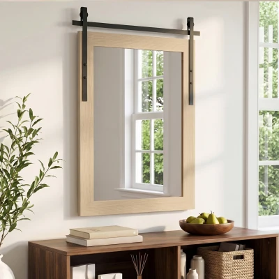 HOMCOM Rectangle Wall Mirror 110x66cm White Oak