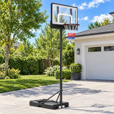 SPORTNOW Panier Basket Enfant Hauteur Réglable 108-213cm Acier Noir
