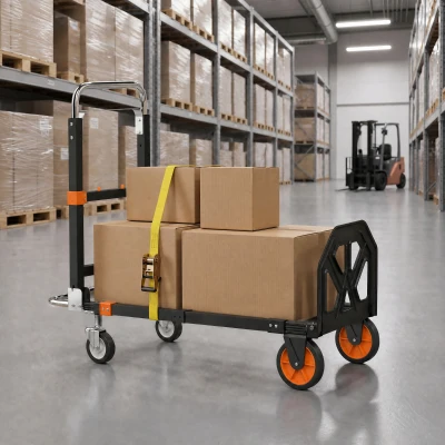 HOMCOM Folding Sack Truck Platform Trolley Heavy-Duty 220kg