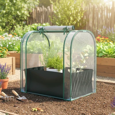 Outsunny Mini Serre Portable 68x50x70cm Vert Foncé
