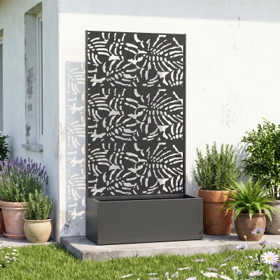 Outsunny Jardinière avec Treillis Métal 90x37,5x180cm Noir