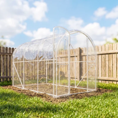 Outsunny Serre Tunnel 3x2x2m PE 150g/m² avec Porte