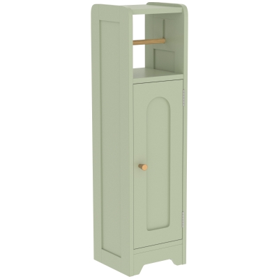 HOMCOM Bathroom Storage Cabinet with Toilet Roll Holder Light Green