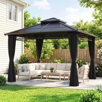Gazebo 300L x 300W x 278H cm Black, Dark Grey
