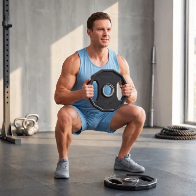 SPORTNOW Conjunto de 2 Discos de Pesas de 5 kg con Orificio de 50 mm para Entrenamiento de Fuerza  Ø24x3,5 cm Negro