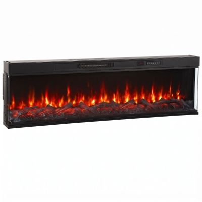 HOMCOM Electric Fireplace Insert 60" 1800W Wall-Mounted Black