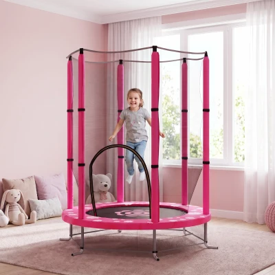 Kids Trampoline 140 x 140 x 190cm Pink