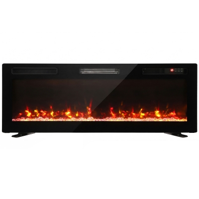 HOMCOM Wall-Mounted Electric Fireplace 127cm 12 Colours Black