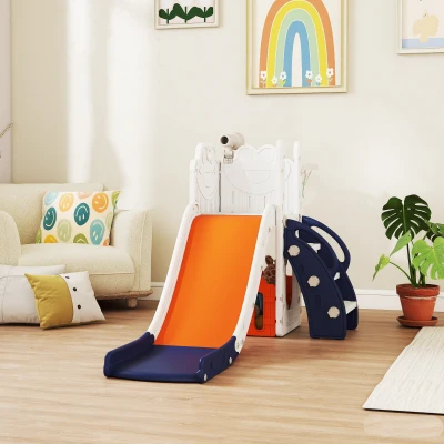 AIYAPLAY Toboggan 5 en 1 Enfants Panier Échelle 1-3 ans Bleu