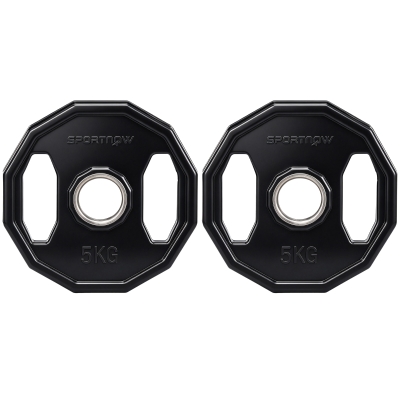 SPORTNOW Olympic Weight Plates Set 5kg Rubber Black