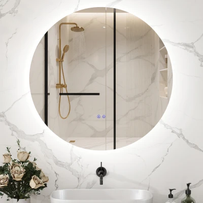 kleankin Specchiera Bagno a LED con Antiappannamento Ø60 cm