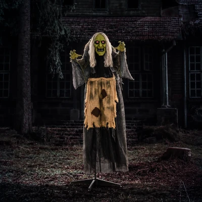 HOMCOM 160cm Witch Halloween Animatronic with Sound Effects
