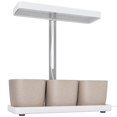 Outsunny Lampade per Pianta da 42 Luci LED con 3 Vasi Bianco