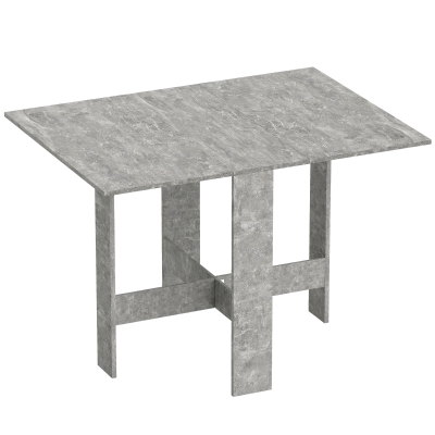 HOMCOM Folding Dining Table Space-Saving Drop Leaf Grey
