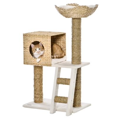 PawHut Arbre Chat Centre Activités 100,5cm Quenouille