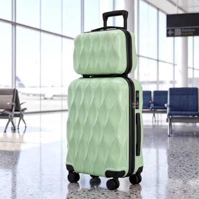 HOMCOM ABS Luggage Set 2-Piece TSA Lock USB Spinner 12/20in Green