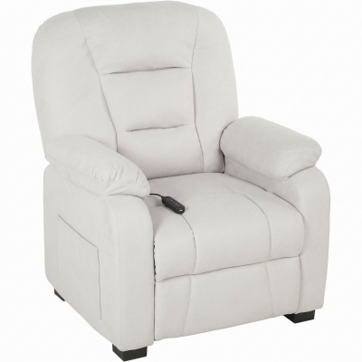 HOMCOM Sillón Relax Reclinable Eléctrico Silencioso con Función Memoria Reposapiés Mando a Distancia Bolsillos Laterales Crema