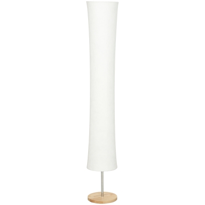 HOMCOM LED Floor Lamp Dimmable Pine Wood Base 152cm White