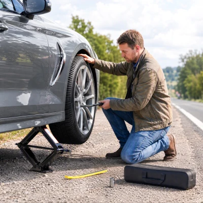 Cric Auto Tip Foarfecă 2,5 T, Kit 10-41 cm, Negru
