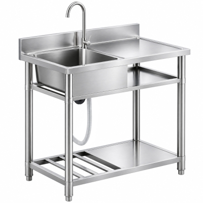 Outdoor Sink 100W x 51.5D x 100Hcm Silver