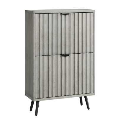 Schuhschrank, platzsparendes Klappdesign, verstellbare Fächer, 60x24x94 cm, Grau