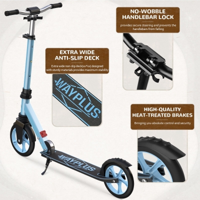 Trottinette pliable dès 6 ans pour enfants, Bleu bébé
