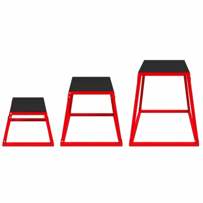 SPORTNOW Conjunto Boxes Pliométricos Trapezoidais Antiderrapantes 30,5-61 cm Vermelho