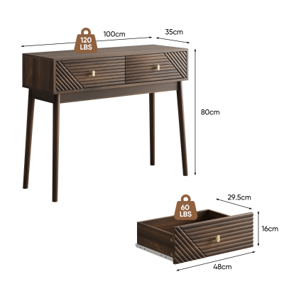 Table console, Noyer