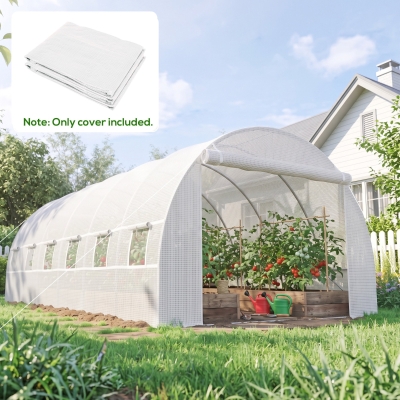 Outsunny Greenhouse Cover PE White 6x3x2m with Windows
