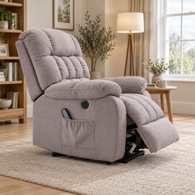 Power Lift Recliner Armchair with Heating, Beige