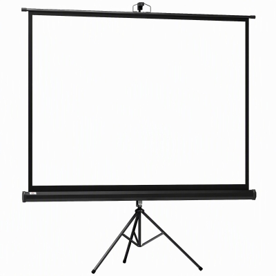 HOMCOM Ecrã de Projeção Manual Portátil com Suporte 84" 4:3 para Interior e Exterior 171x131 cm Preto