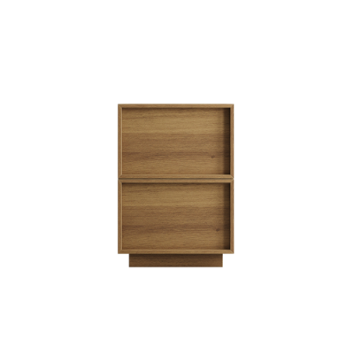 Nachttisch, minimalistisches Design, 2 grifflose Schubladen, 38x48x50 cm, Eiche