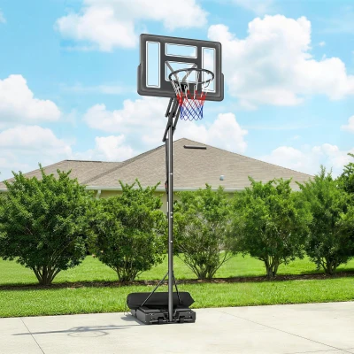 SPORTNOW Panier de Basket Réglable 235-305cm Incassable Noir