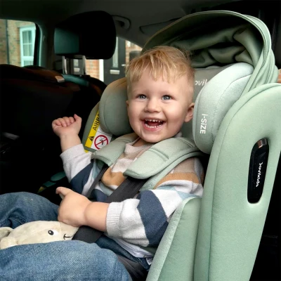 360° drehbarer i-Size Kindersitz mit ISOFIX, Reboarder, Liegefunktion und abnehmbarem Vordach für 40–150 cm, Grün