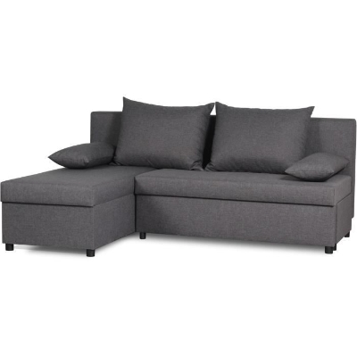 Canapé d'angle réversible – Tissu Gris – L 192 x P 143 x H 79 cm – JOSS - Fabriqué en Ukraine