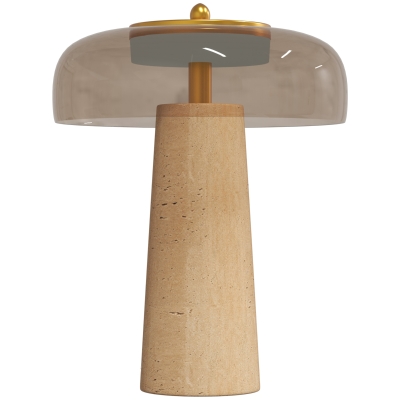 HOMCOM Abajur Vintage LED para Quarto, Abajur de Cabeceira com Cúpula de Vidro, Cor Âmbar