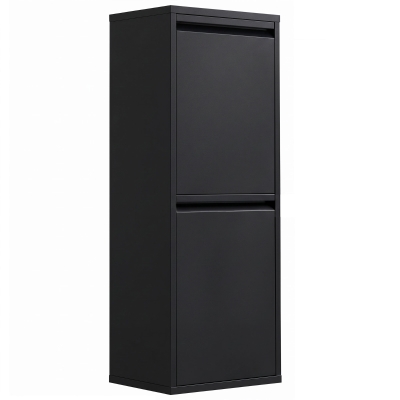 HOMCOM Lixeira Seletiva Basculante 2x15L, 2 Compartimentos, Baldes Internos Removíveis, Fecho Amortecido, Preto