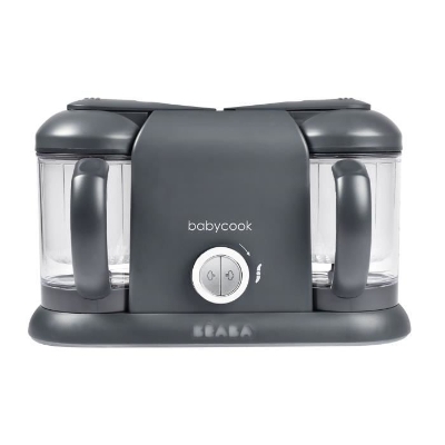 BÉABA - Babycook Duo - Robot Bébé 4 en 1 Mixeur-Cuiseur - Cuisson Vapeur rapide - Contenance XXL 2200 ml - Dark Grey