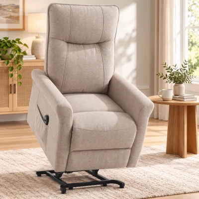 HOMCOM Fauteuil Relax Électrique Inclinable 155° Marron Chenille