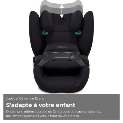 Siege auto Pallas B i-size Cbx by Cybex - 76 a 150 cm - 9 a 50 kg - 15 mois a 12 ans - Pure black