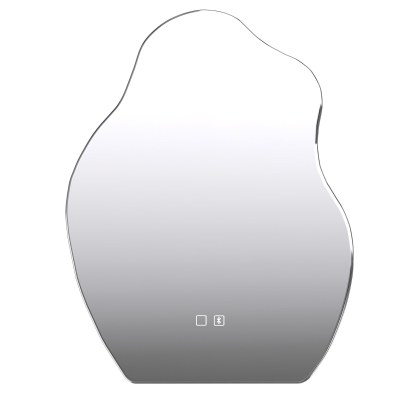 HOMCOM Espejo de Baño con Luces LED 3 Colores, Irregular, 80x60cm, Bluetooth, Antivaho, Interruptor Táctil