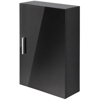 HOMCOM Armario de Baño de Pared en Madera con 3 Estantes Ajustables en Vidrio en 3 Niveles, 40x15x55 cm, Negro