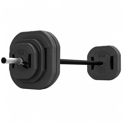 SPORTNOW Hantel-Set 30 kg, Einstellbare quadratische Scheiben mit Griffen, rutschfeste Stahlstange 3 Teile, Schwarz