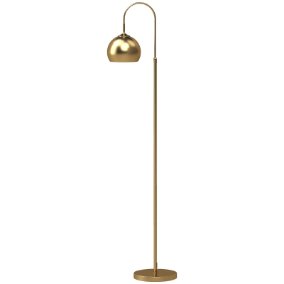HOMCOM Lampadar pentru Living, Lampă de Podea Modernă 40W, Soclu E27, Înălțime Reglabilă, Abajur Orientabil, Auriu
